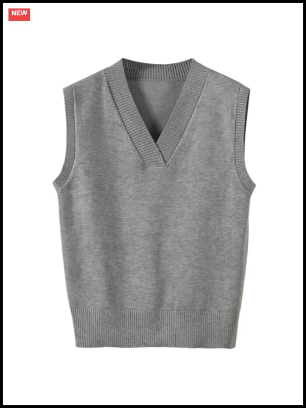 Women's V Neck Ribbed Knit Sweater Vest Sleeveless Pullover Tank Top